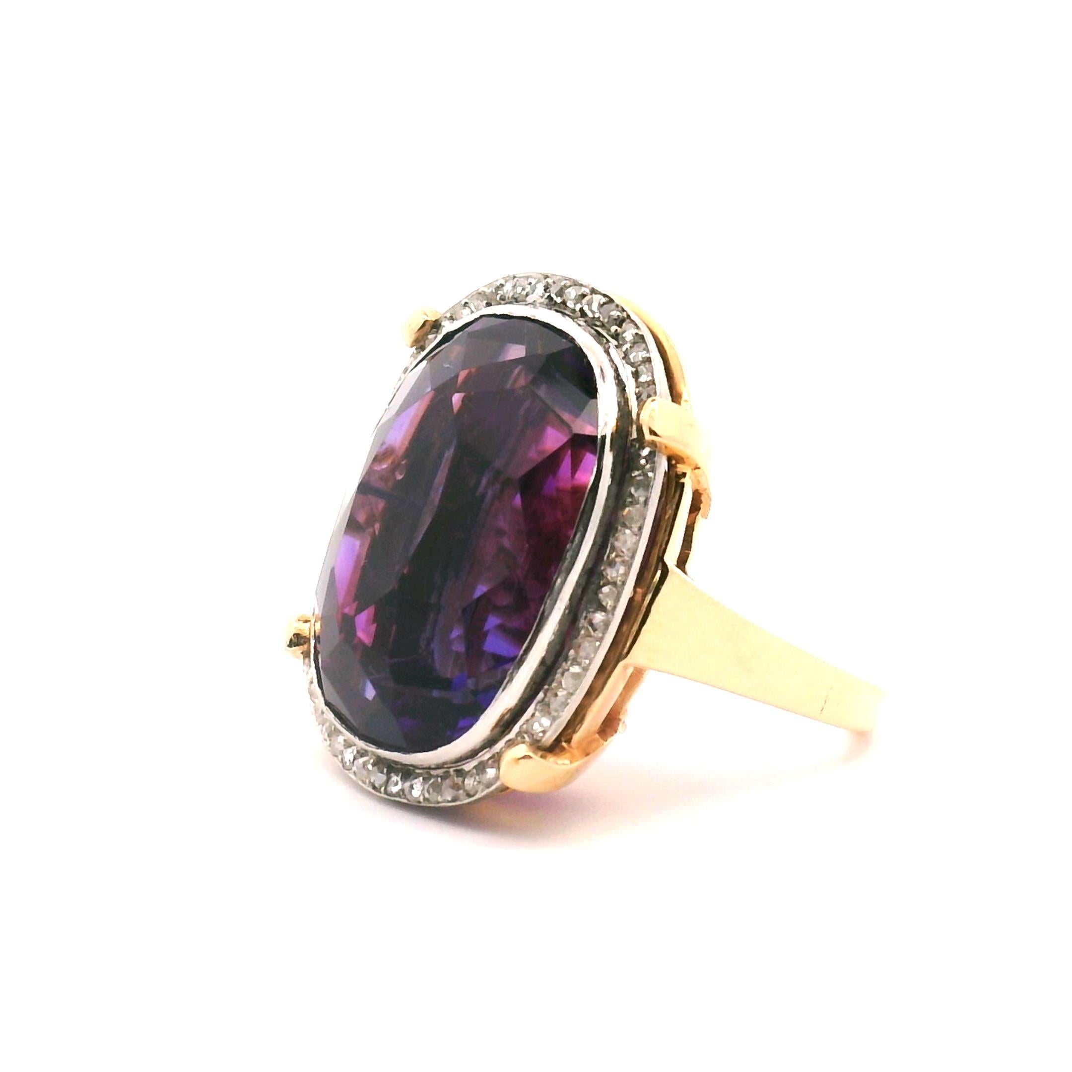 Lady's Vintage Amethyst- und Diamantring im Zustand „Gut“ im Angebot in Sausalito, CA