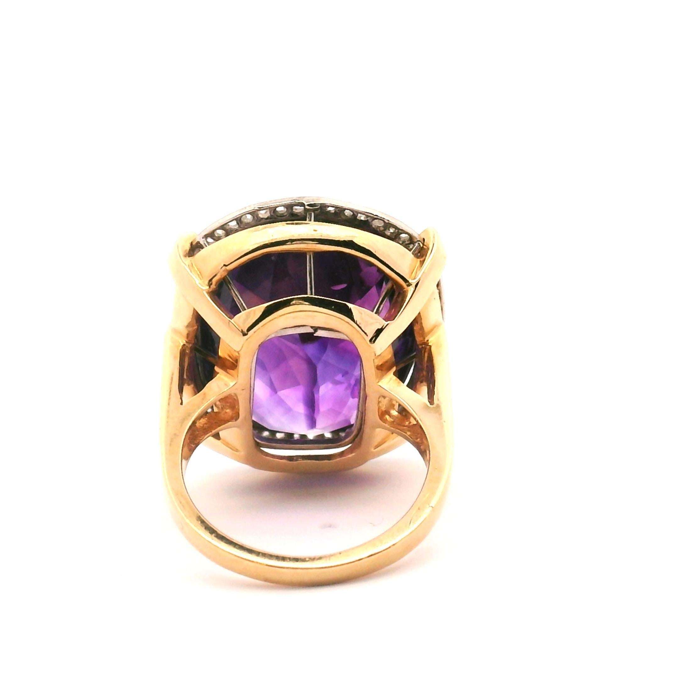 Lady's Vintage Amethyst- und Diamantring im Angebot 1