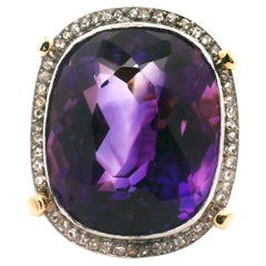 Lady's Vintage Amethyst & Diamond Ring