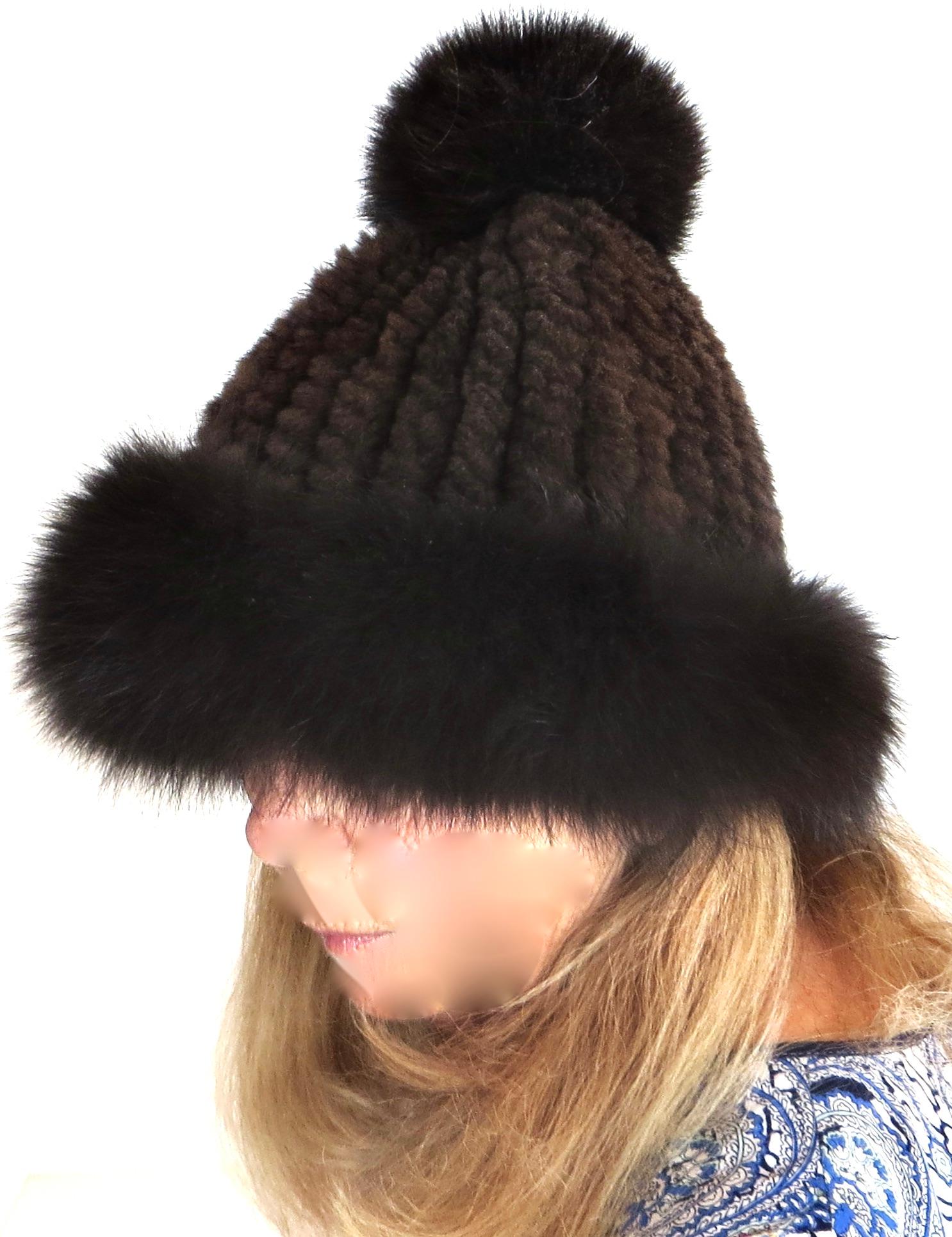 Autre Chapeau d'hiver pour dames ; vison avec garniture en renard, fabriqué au Danemark en vente