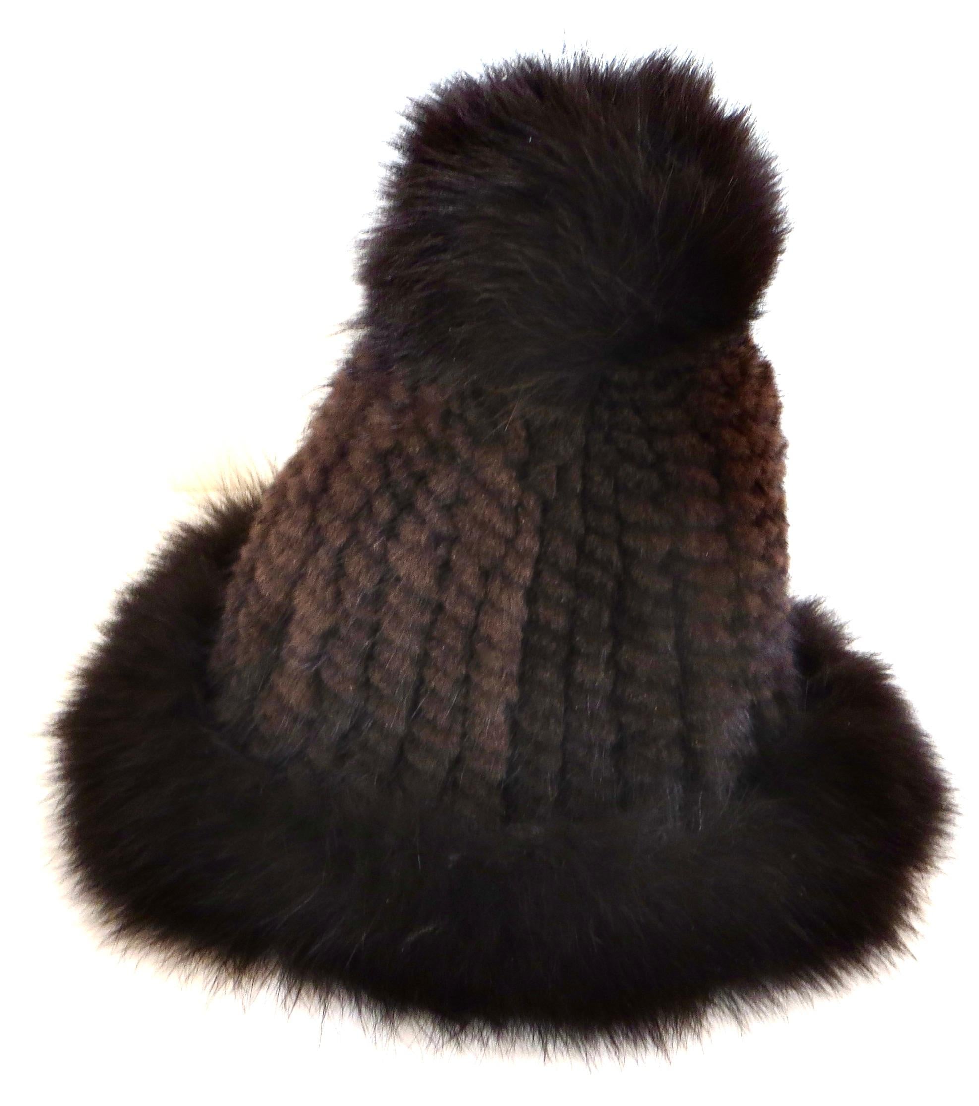 Fin du 20e siècle Chapeau d'hiver pour dames ; vison avec garniture en renard, fabriqué au Danemark en vente