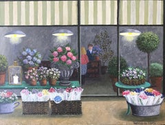 ''Flowers'' Cosy Dutch Painting of a Flower Shop