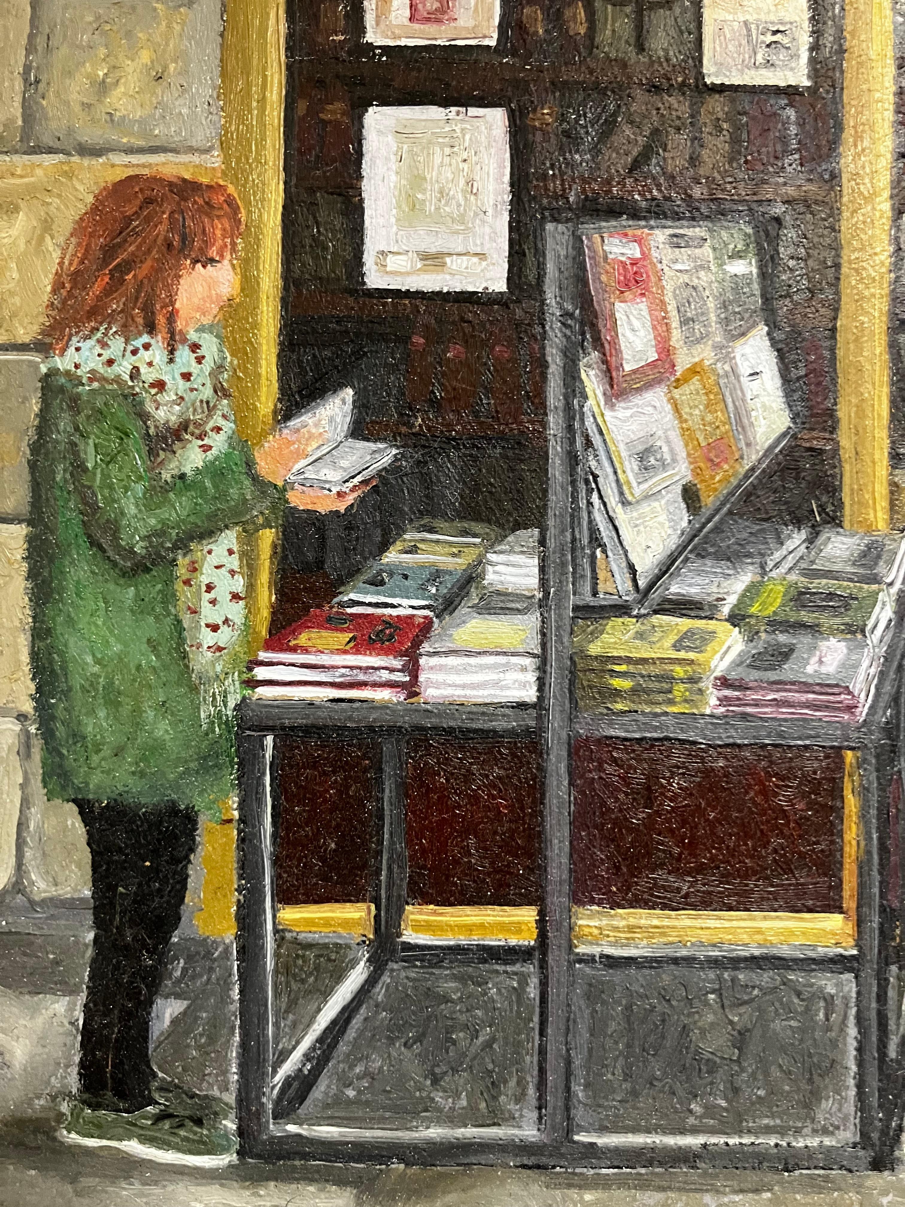 Cosy Niederländisches Gemälde eines Bücherregales „Librairie“ im Angebot 4