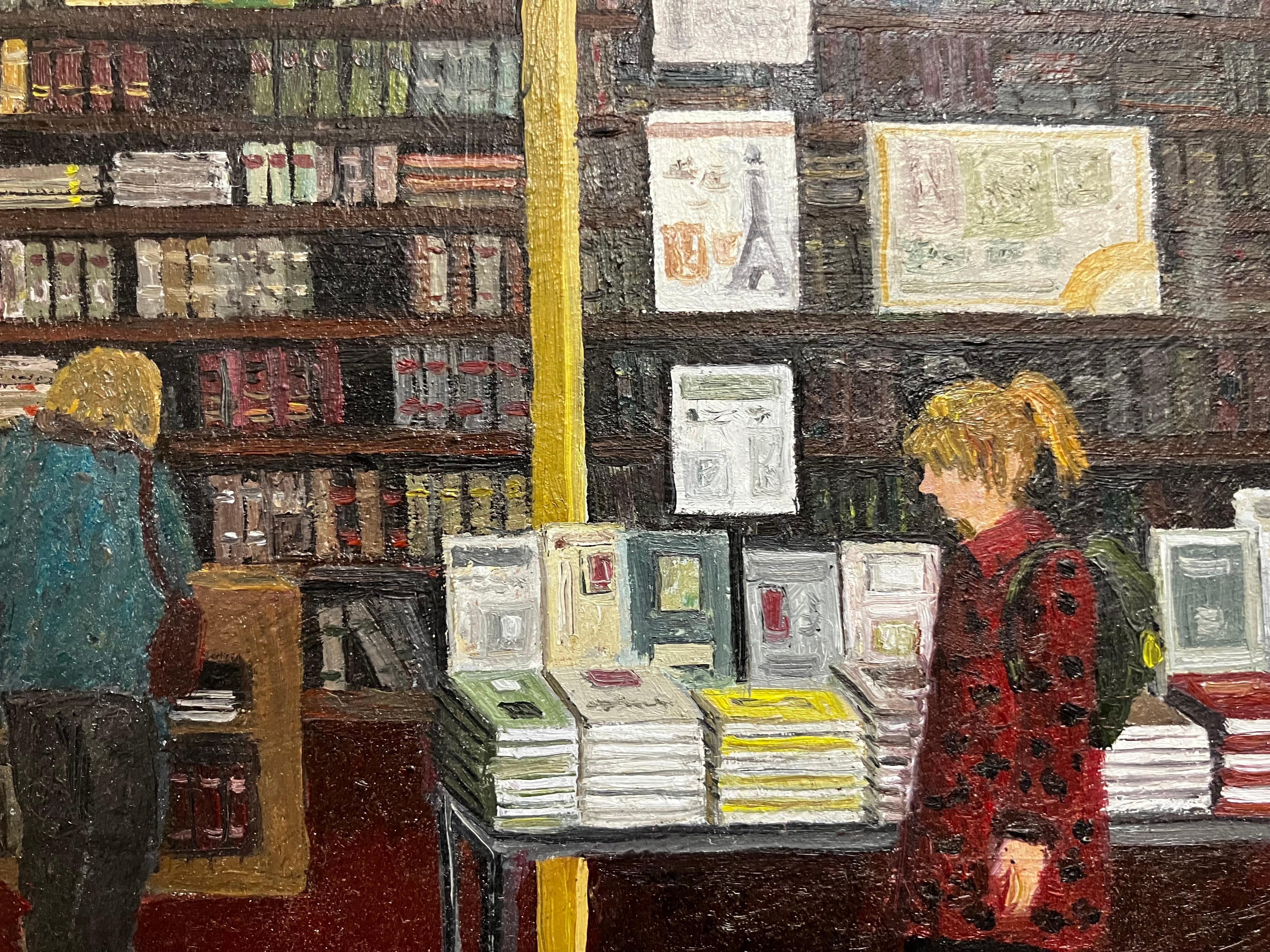 Cosy Niederländisches Gemälde eines Bücherregales „Librairie“ im Angebot 5