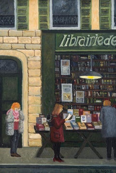 ''Librairie'' Cosy Dutch Painting of a Bookstore