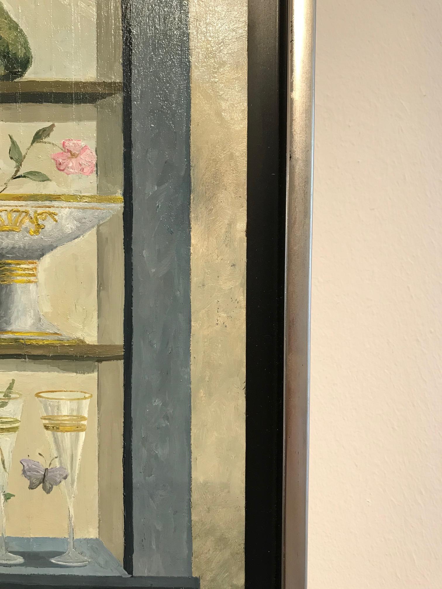 ''Porcelain Cabinet'' Cosy Dutch Painting of a Porcelain Cabinet 4