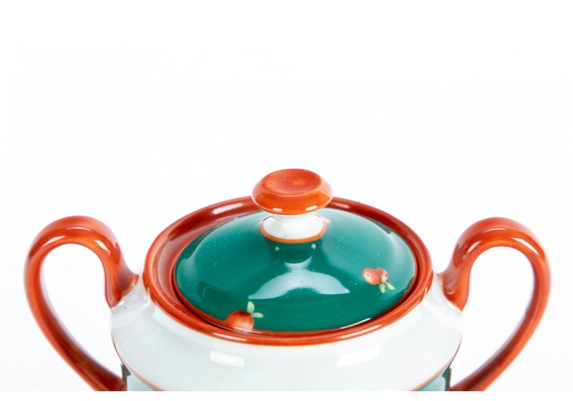 Hollywood Regency Lafarge Limoges For Le Cirque Porcelain Lidded MONKEY Sugar Bowl For Sale