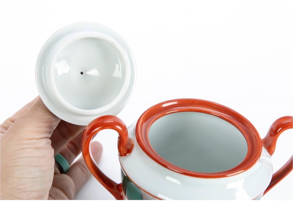 20th Century Lafarge Limoges For Le Cirque Porcelain Lidded MONKEY Sugar Bowl For Sale
