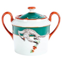 Lafarge Limoges For Le Cirque Porcelain Lidded MONKEY Sugar Bowl