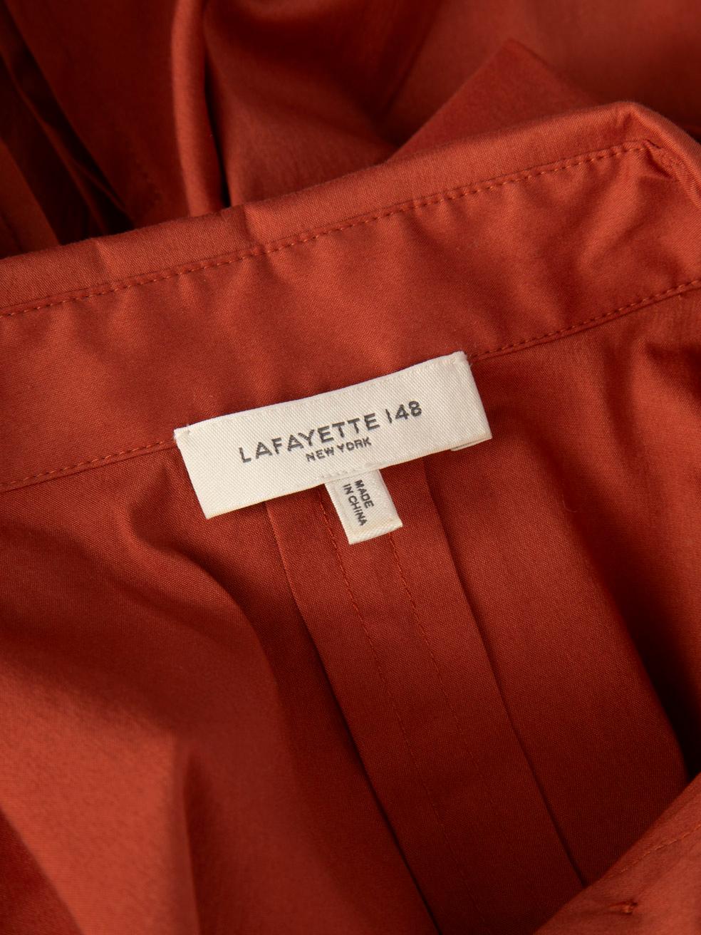 Lafayette 148 Brown Midi Shirt Belted Dress Size S For Sale 2