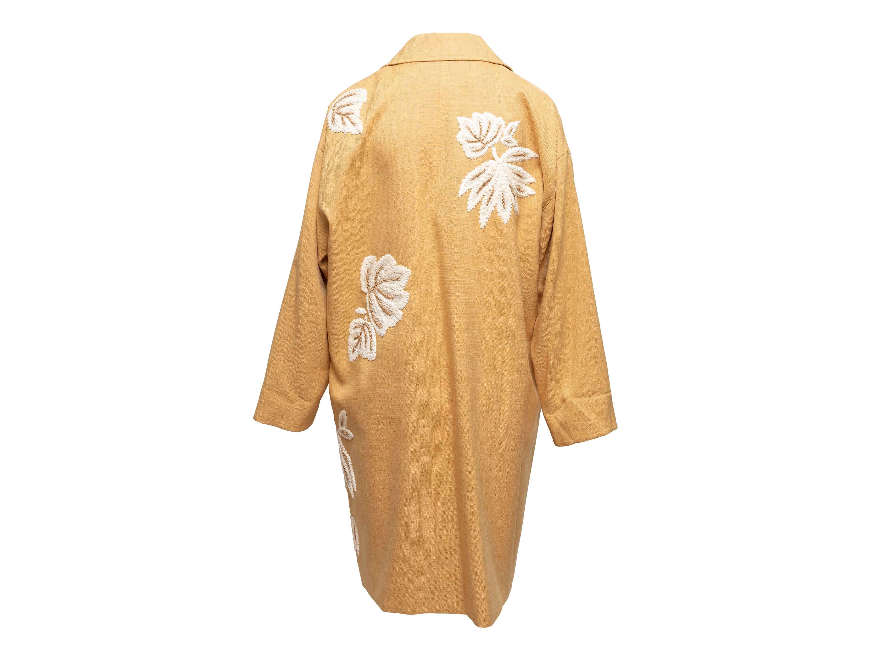 Lafayette 148 Mustard & White Beaded & Embroidered Coat 3