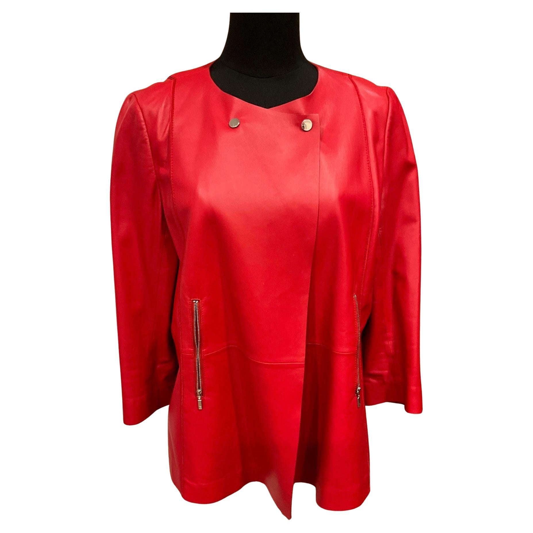 Lafayette 148 Red Leather Jacket