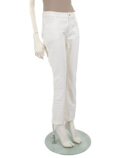 Lafayette 148 White Denim Straight Jeans Size S