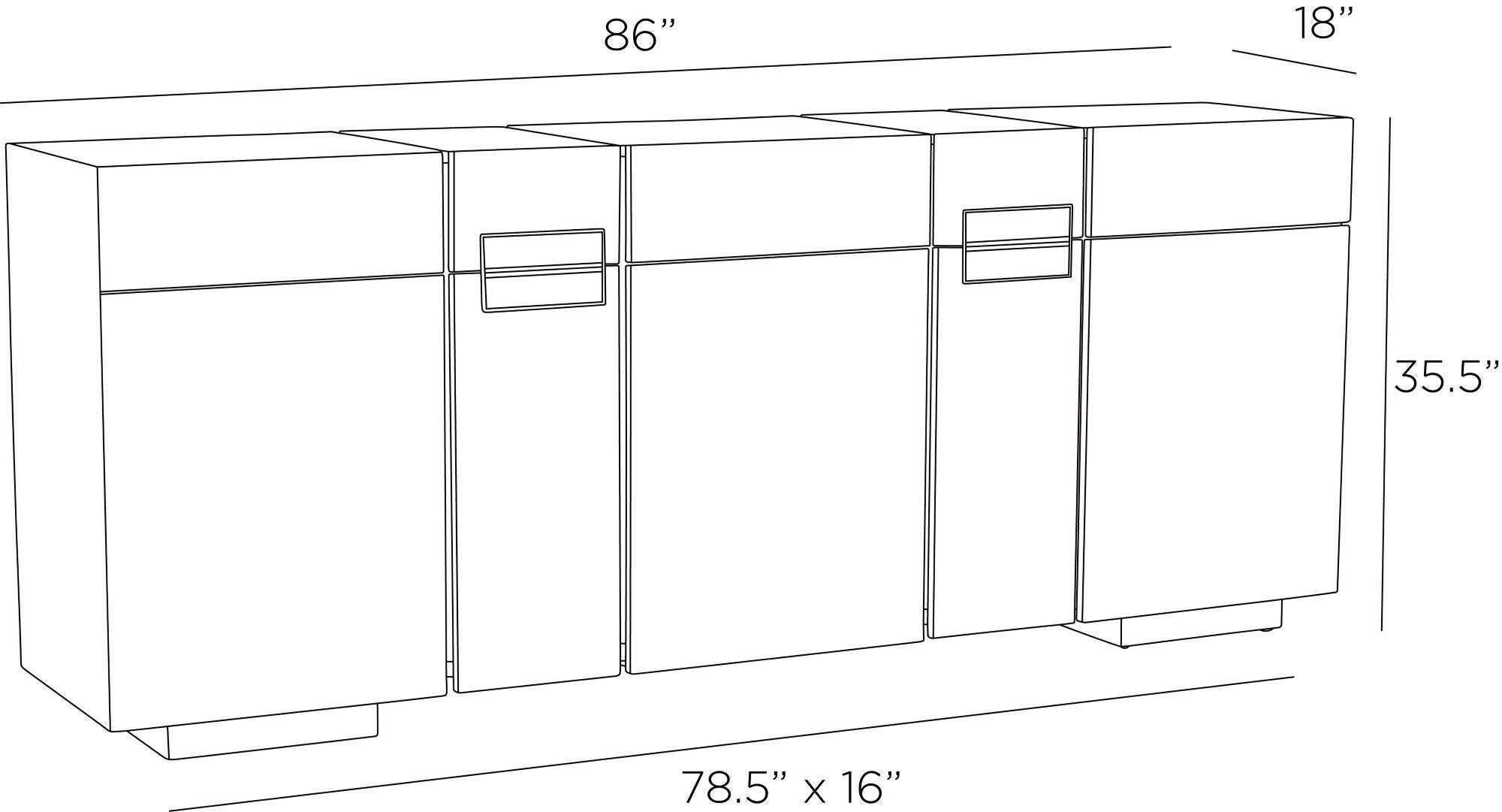 Lafayette Credenza FZS12 - Chateau Gray For Sale 3
