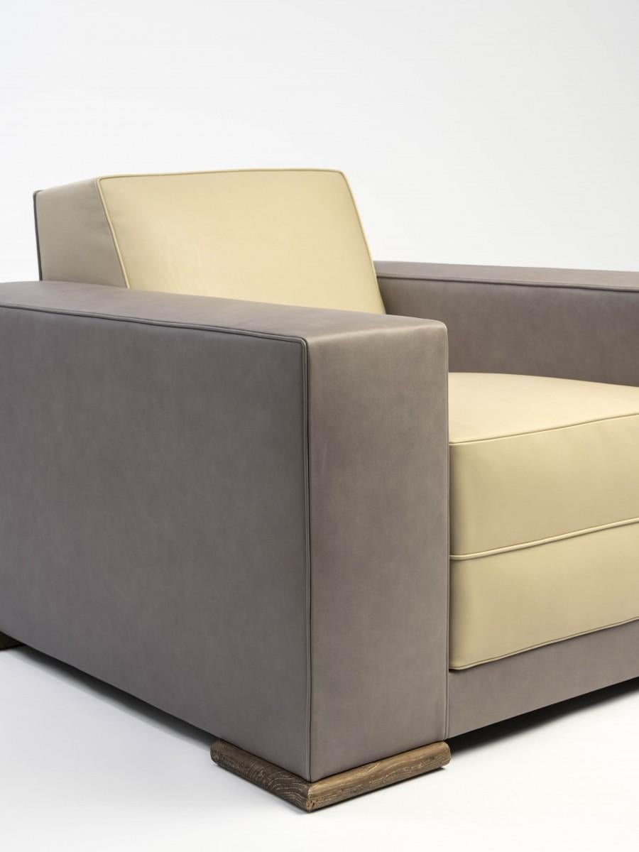 Pareja de sillones de cuero Lafon Cuero en venta