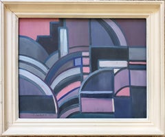 'L'Usine', Mid-Century Abstract Landscape, Hommage to Fernand Léger