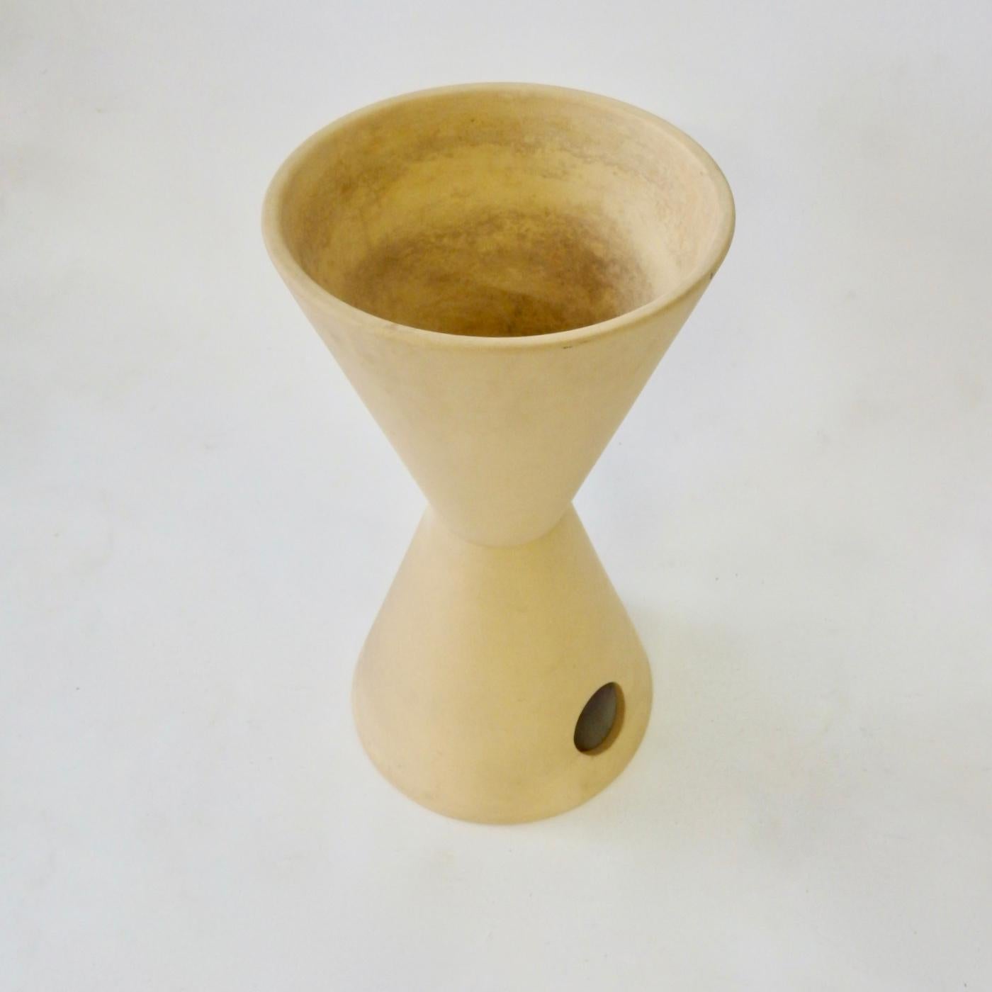 American Lagardo Tackett Bisque Finish Double Cone Planter Pot for Architectural Pottery