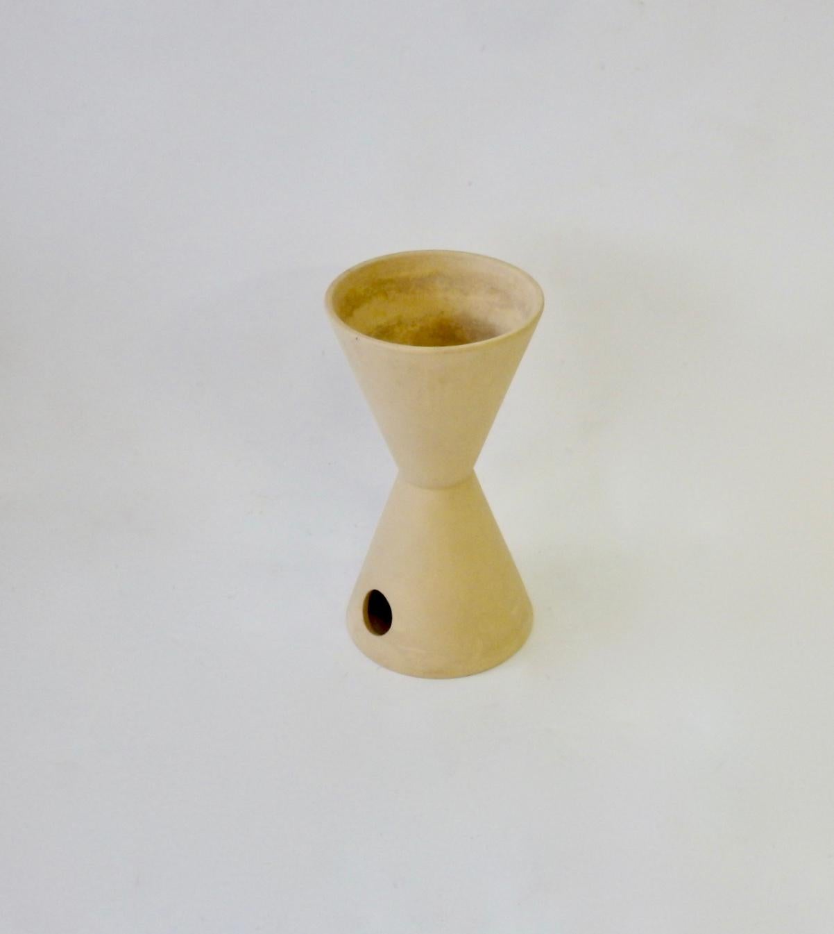 Hand-Crafted Lagardo Tackett Bisque Finish Double Cone Planter Pot for Architectural Pottery