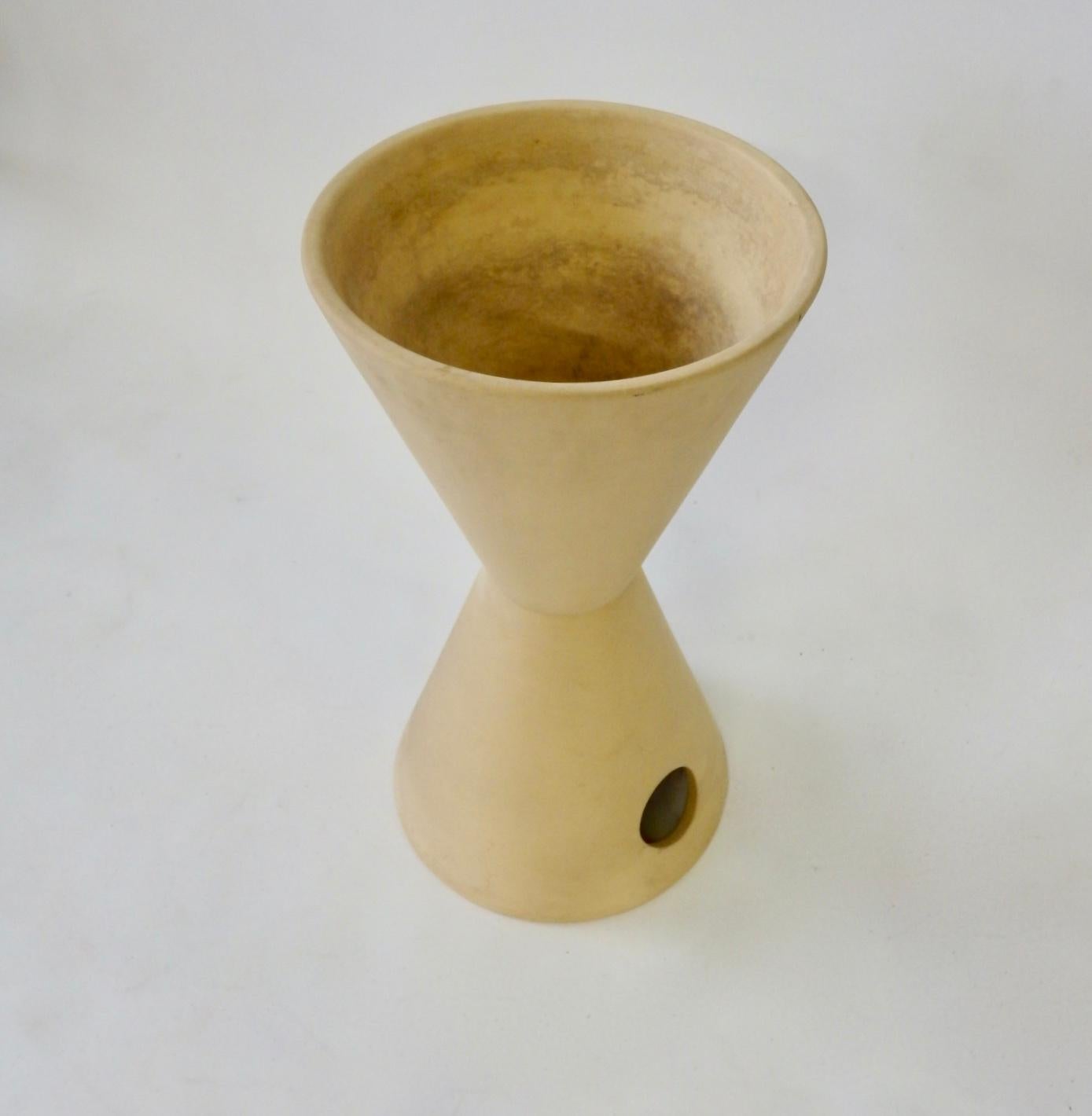 20th Century Lagardo Tackett Bisque Finish Double Cone Planter Pot for Architectural Pottery
