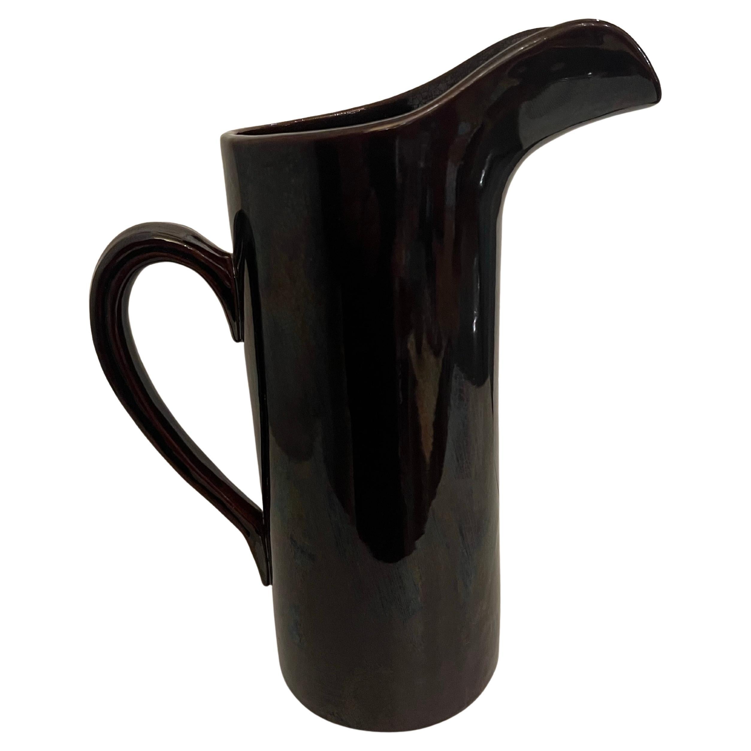 Mid-Century moderno Lagardo Tackett California Design Modernista Brocca alta in terracotta Rockingham in vendita