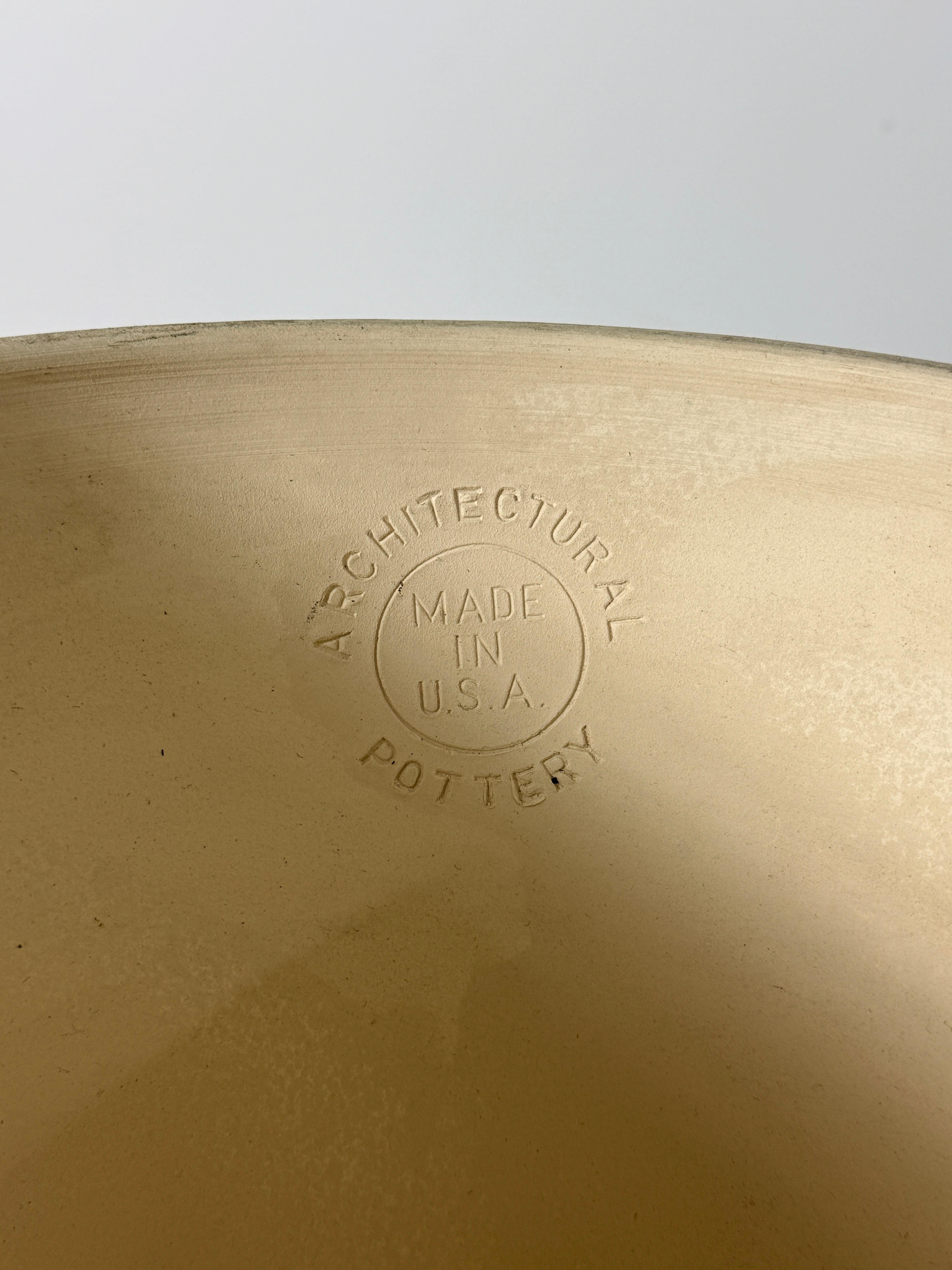 Lagardo Tackett Architectural Pottery Doppelkegel-Pflanzgefäß, Biskuit-Keramik, 1950er Jahre im Angebot 6