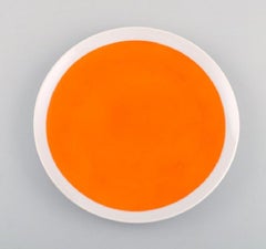 Lagardo Tackett for Schmid, Eight Plates in Porcelain, Beautiful Orange Glaze