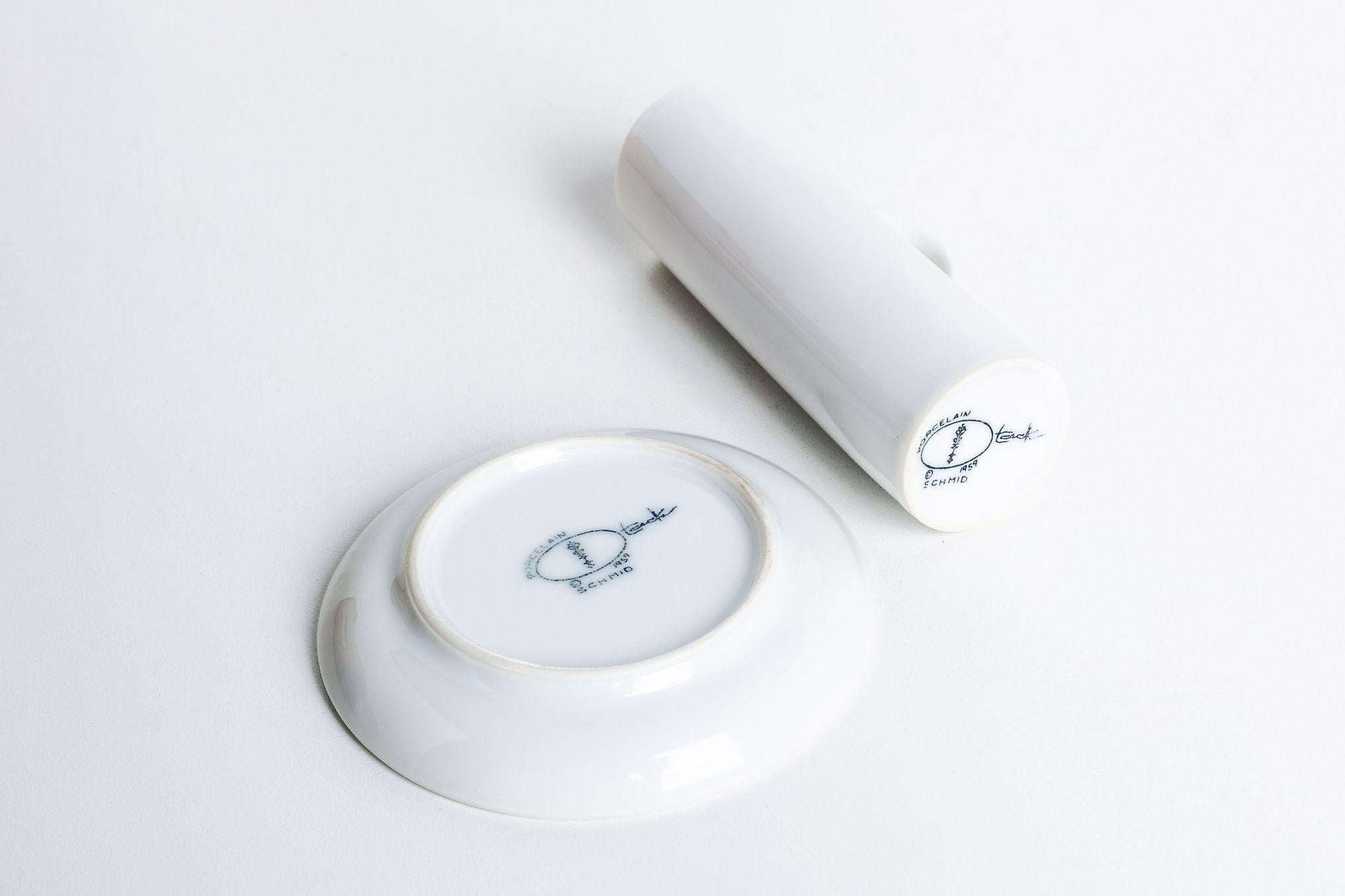 Lagardo Tackett für Schmid - Set aus weißer Mokkatasse und Untertasse (Japanisch) im Angebot