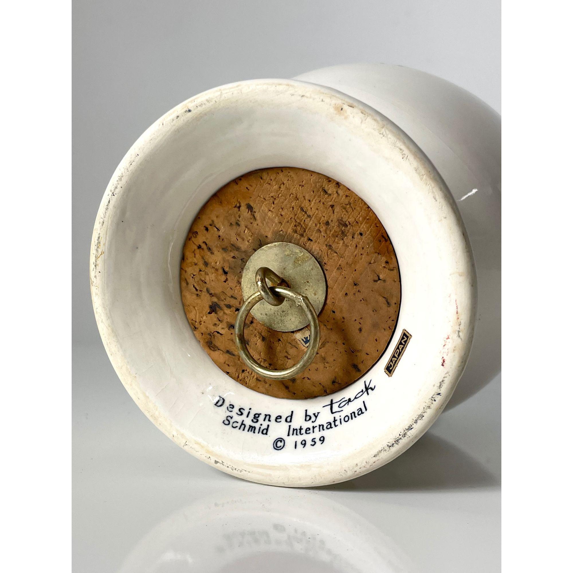 Lagardo Tackett Happy White Ceramic Egg Head Stash Jar Condom Holder 1959 in vendita 4