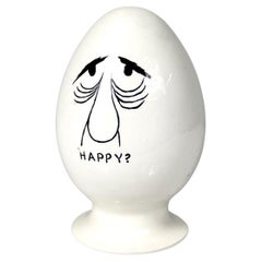 Lagardo Tackett Happy White Ceramic Egg Head Stash Jar Condom Holder 1959