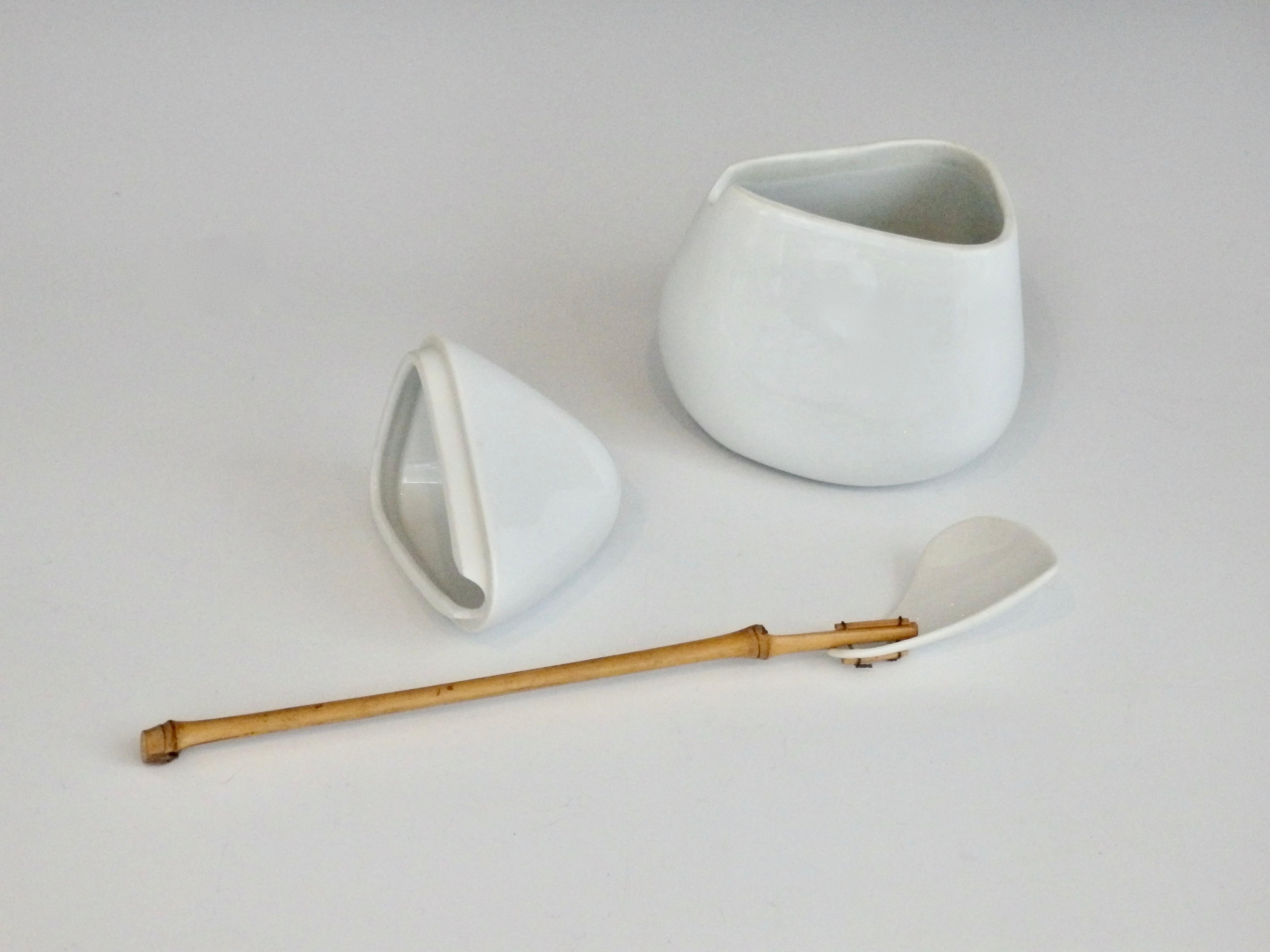 Lagardo Tackett Kenji Fujita Sugar Bowl with Bamboo Spoon for Freeman Lederman 2