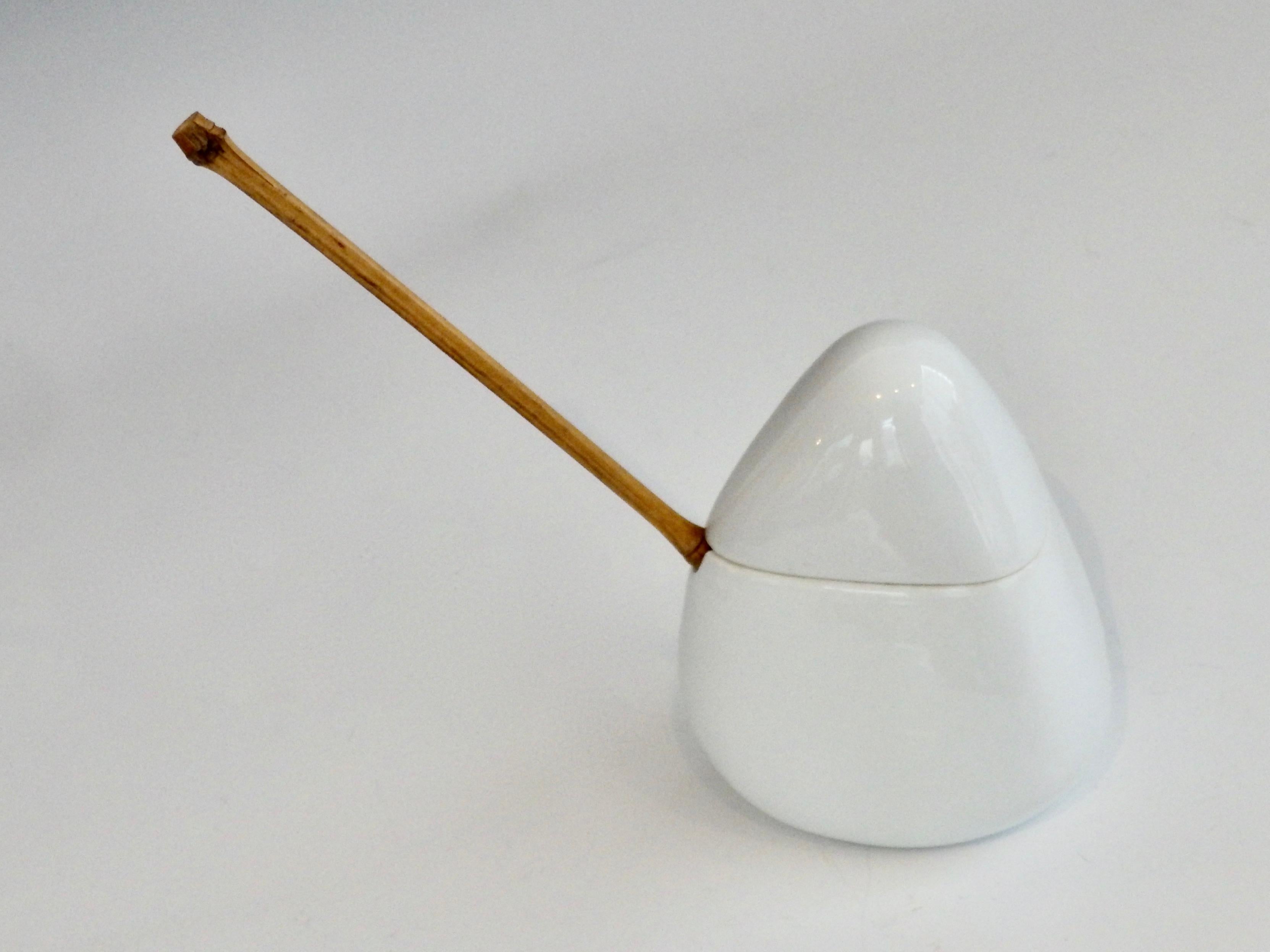 Mid-Century Modern Kenji Fujita et Lagardo Tackett sucrier avec cuillère en bambou pour Freeman Lederman