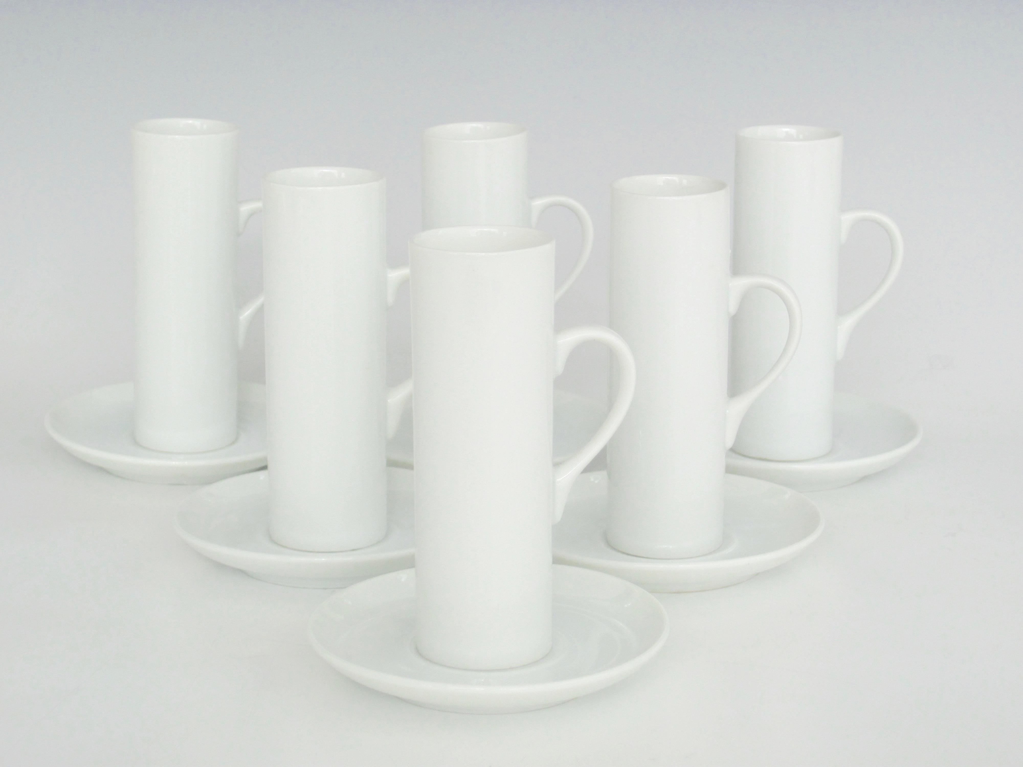Lagardo Tackett Schmid White Porcelain Demitasse Cup & Saucer Set, 12 Pieces For Sale 1