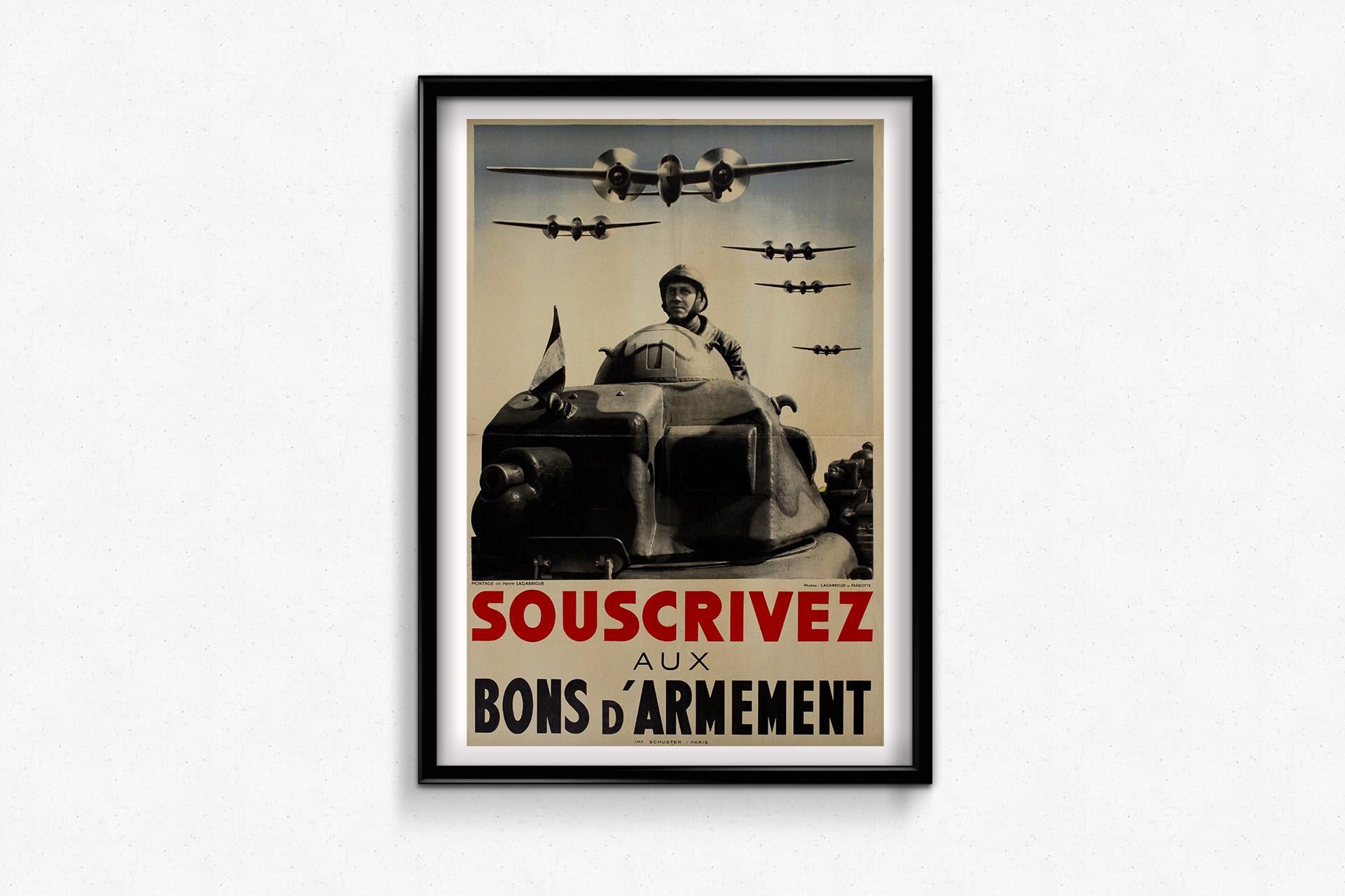 Original circa 1940 French poster - Subscribe to Armament Bonds For Sale 2