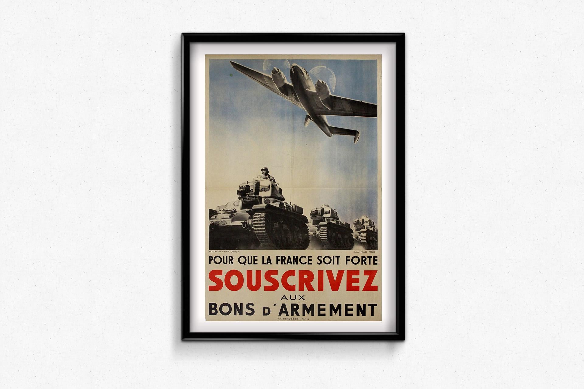 Original circa 1940 French poster - Subscribe to Armament Bonds For Sale 2