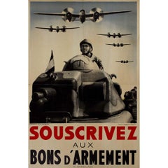 Original circa 1940 French poster - Subscribe to Armament Bonds