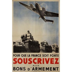 Original circa 1940 French poster - Subscribe to Armament Bonds