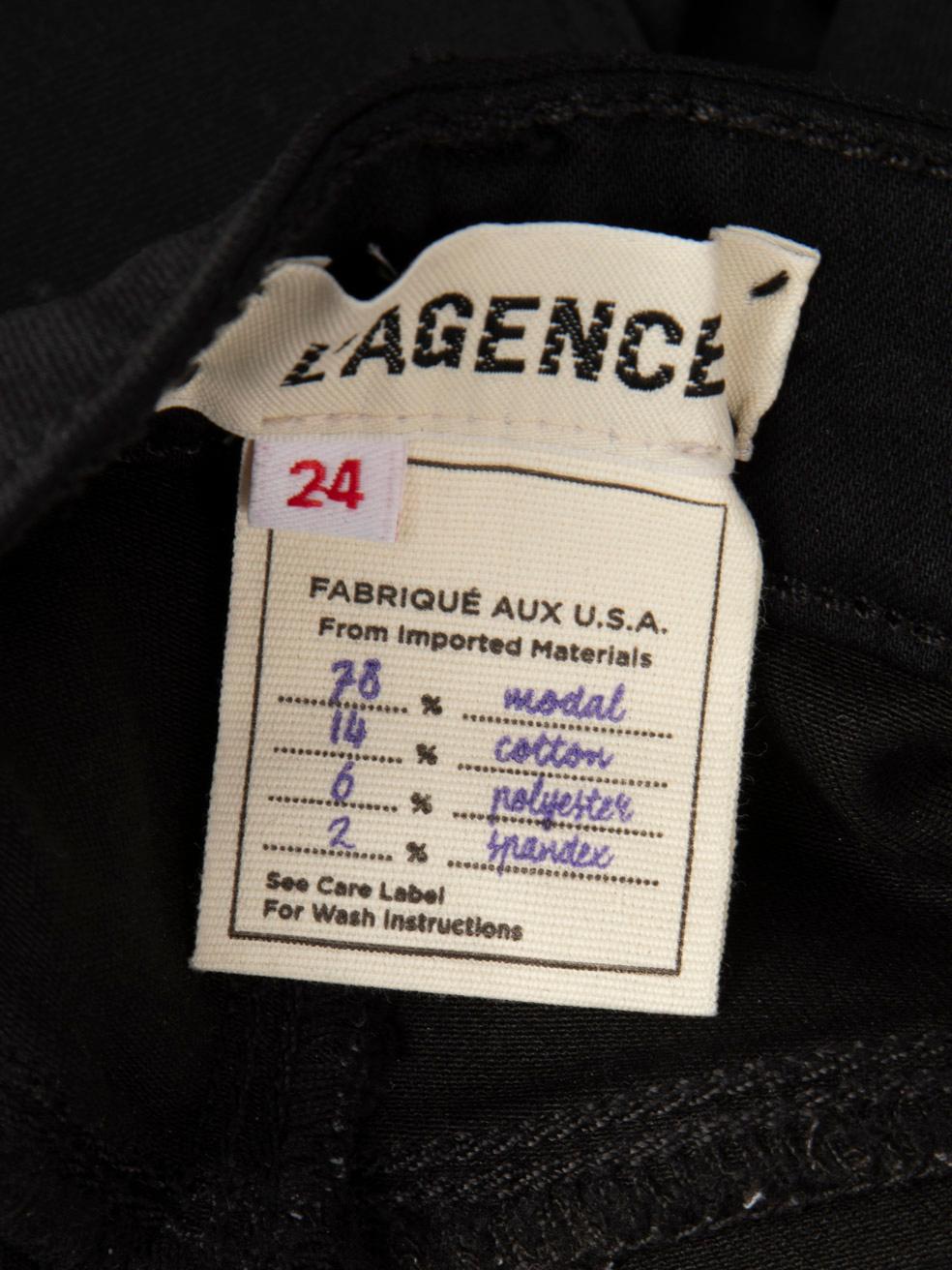 L'Agence Black Denim Coated Skinny Jeans Size XS For Sale 4