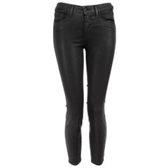 Vaqueros pitillo recubiertos de denim negro L'Agence Talla XS
