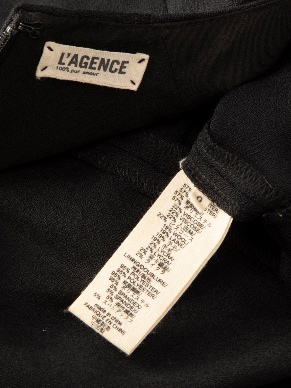 L'Agence Schwarz gerüschtes Detail mittlere Ärmel Kleid Größe XXS im Angebot 2
