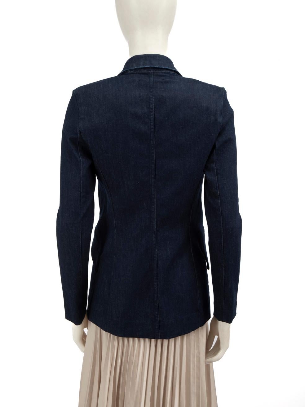L'Agence Blazer con solapa embellecida en tejido vaquero azul Talla S Negro en venta
