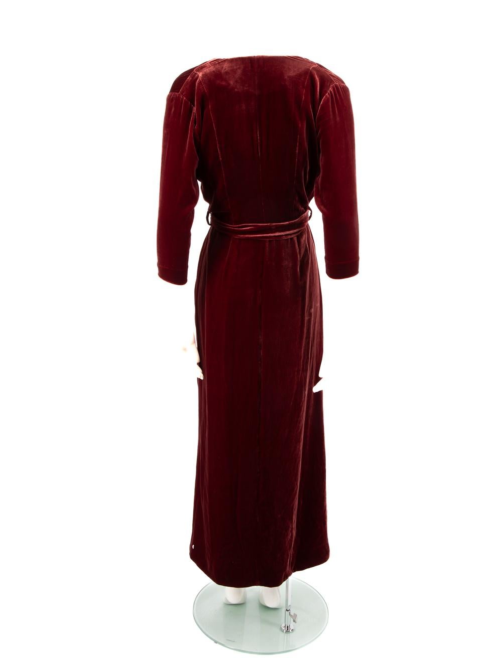 Black L'Agence Burgundy Velvet Wrap Dress Size XS
