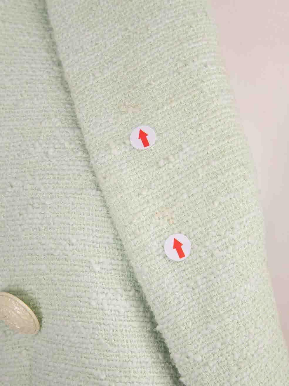 Women's L'Agence Green Tweed Double Breasted Blazer Size XS
