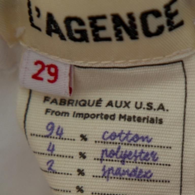 L'agence White Denim Zip Detail Skinny Andrea Jeans M In Good Condition For Sale In Dubai, Al Qouz 2