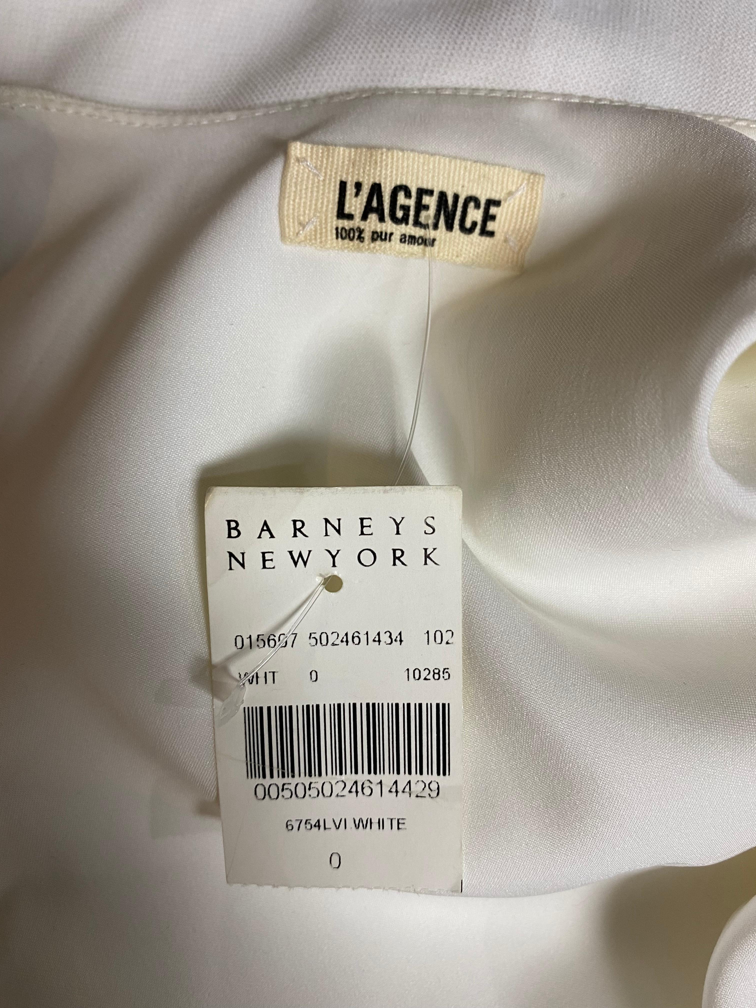 Gray L'AGENCE White Mini Dress, Size 0 For Sale