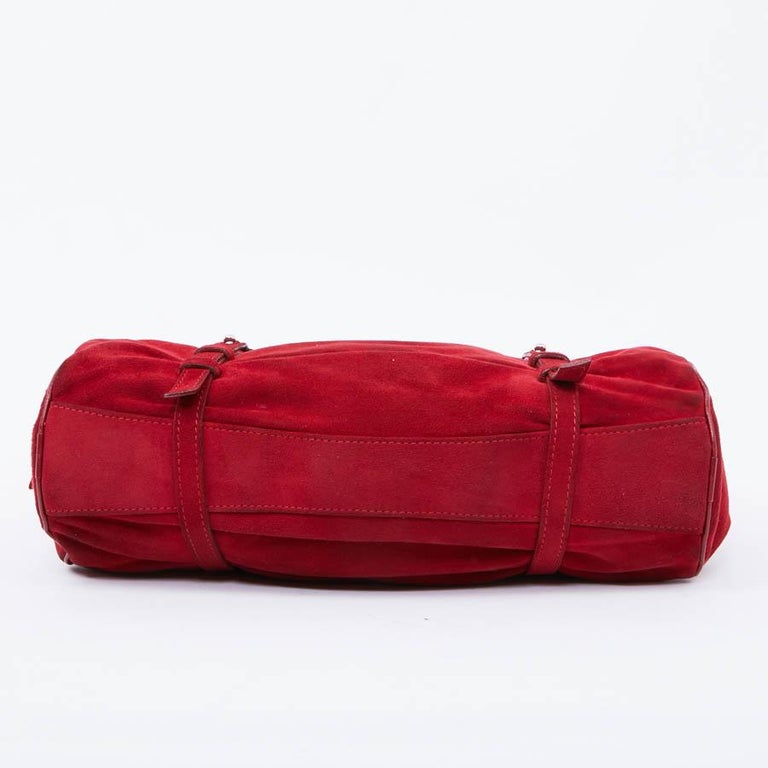 LAGERFELD GALLERY Small Bag in Red Suede For Sale at 1stDibs