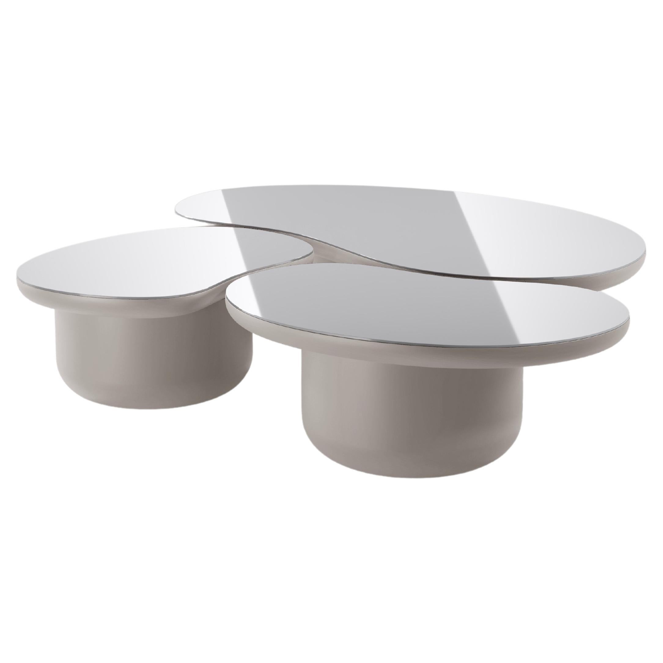Laghi Contemporary Coffee Tables in Lacquered and Metal Top