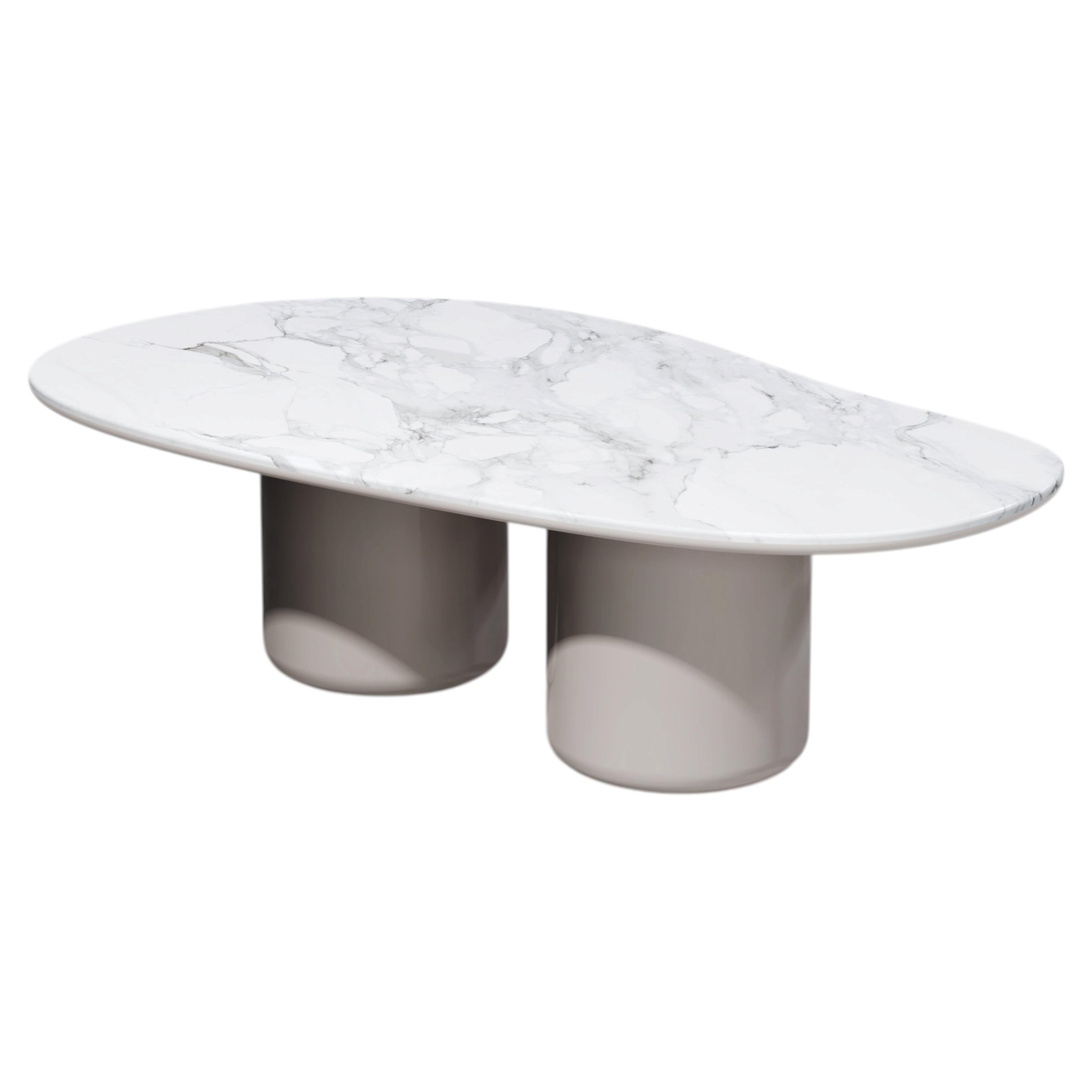Laghi II Marble Dining Table in Matte, Contemporary Design, Made in Italy