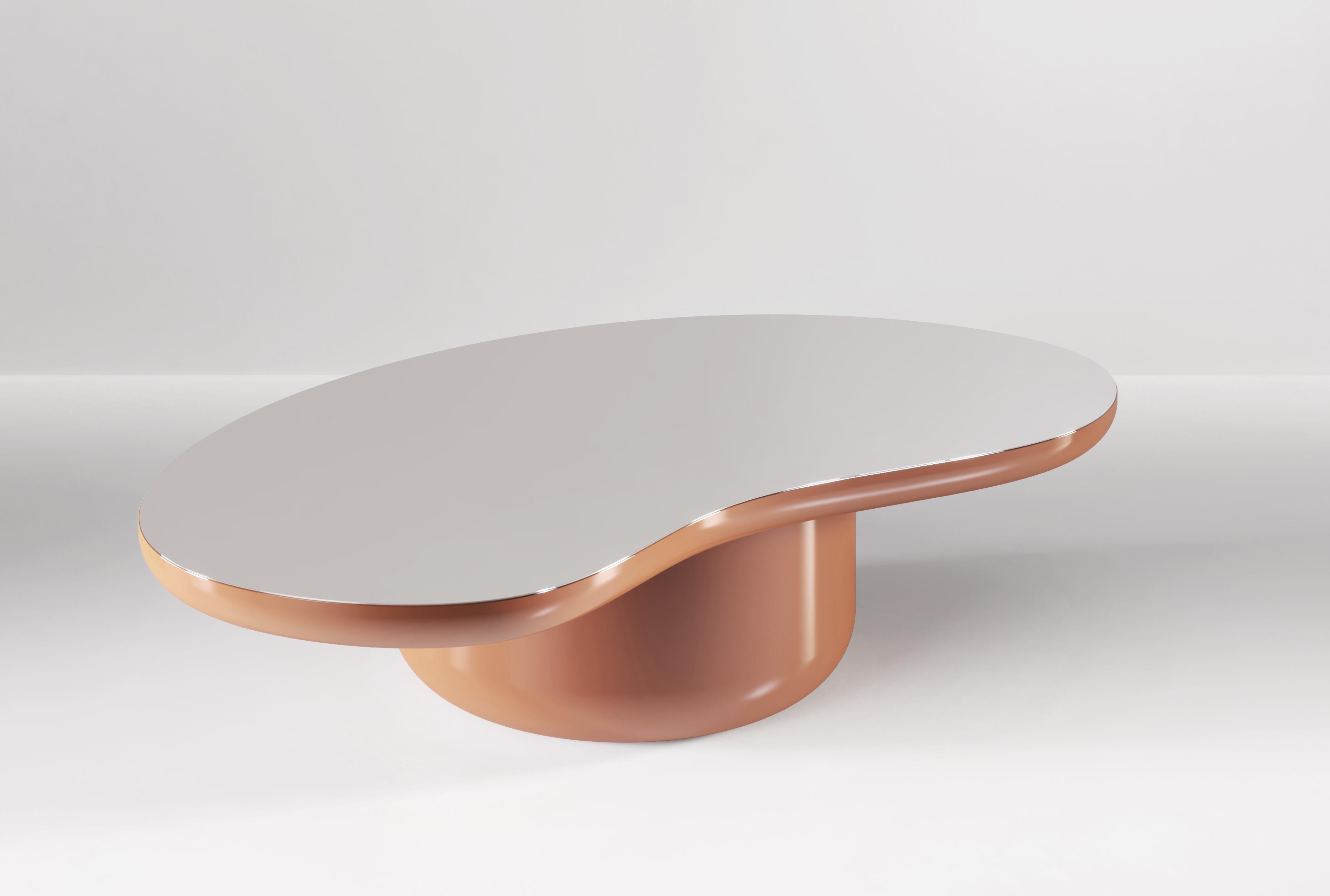 Moderne Ensemble de tables basses Laghi en bois et plateau en métal par Secolo en vente