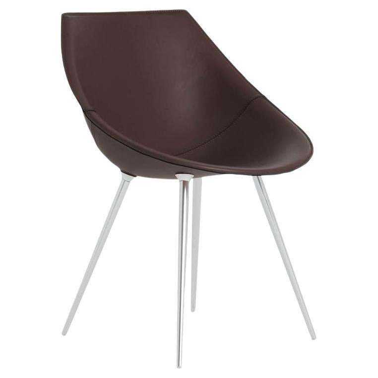 LAGO Chair Leather Brown By Driade For Sale