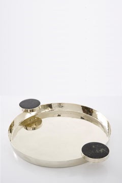 LAGO Large Tray by AIREDELSUR, Black Onyx & Alpaca Silver